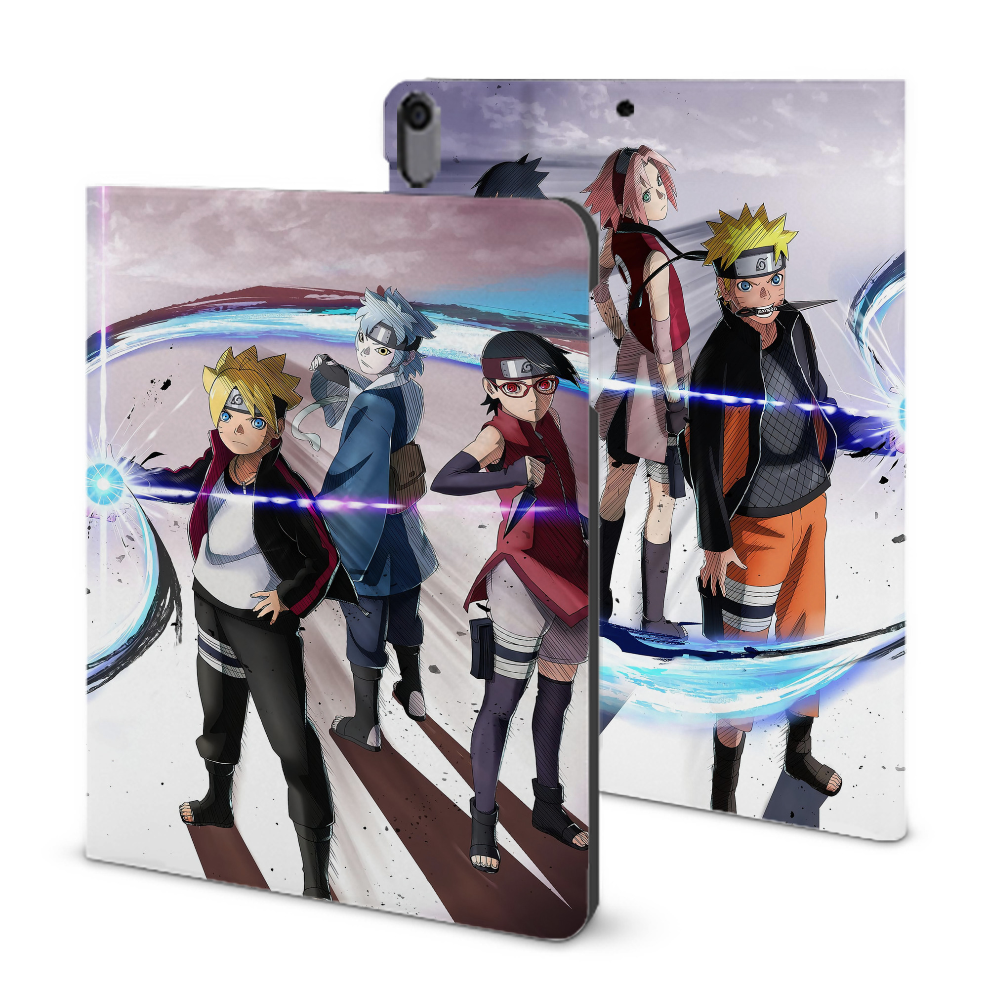 （画像用） NARUTO -ナルト- NARUTO -ナルト- 疾風伝 IPad ケース ブック型 PUレザー TPU 耐衝撃 軽量 薄型 ペン収納なし 全面保護 IPad 各モデル対応